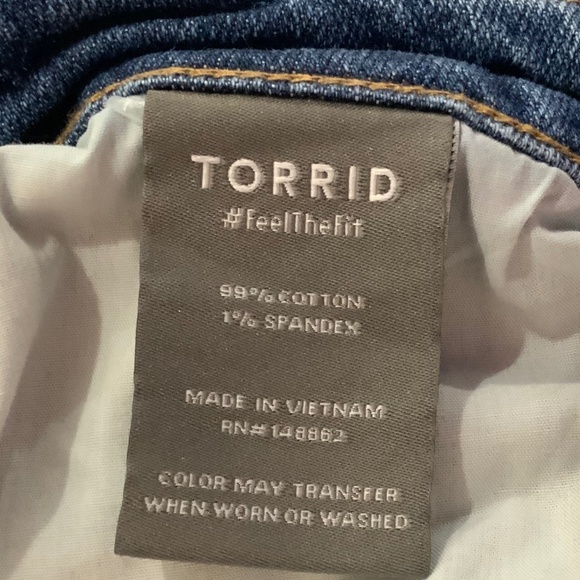 Torrid Button Fly Straight High Rise Distressed Jeans Size 24 - Picture 8 of 9